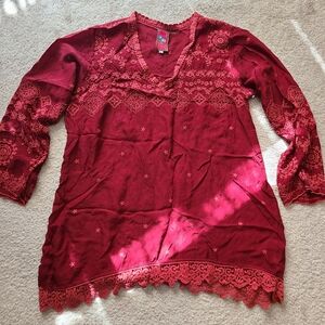 JOHNNY WAS EMBELLISHED BLOUSE